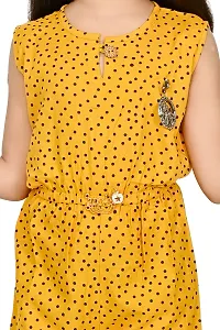 Stylish Yellow Cotton Blend Printed Basic Jumpsuit For Girls-thumb2