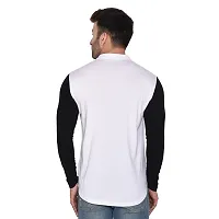 Tfurnish White Cotton Blend Solid Long Sleeves Casual Shirts For Men-thumb1
