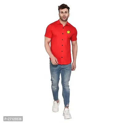 Stylish Cotton Blend Short  Sleeves Shirt For Men-thumb3