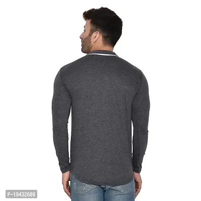 Tfurnish Grey Cotton Blend Solid Long Sleeves Casual Shirts For Men-thumb2