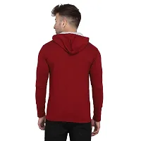 Stylish Cotton Blend Maroon Solid Tees For Men-thumb1