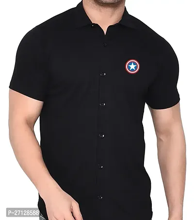 Stylish Cotton Blend Short  Sleeves Shirt For Men-thumb5