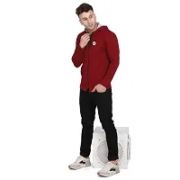 Stylish Cotton Blend Maroon Solid Tees For Men-thumb4