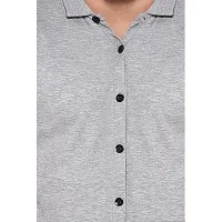 Tfurnish Men's Short Sleeves Spread Collar Shirt (Silver)_S-thumb3