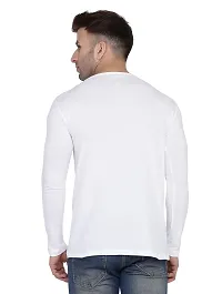 Stylish Cotton Blend White Solid Tees For Men-thumb1