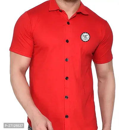 Stylish Cotton Blend Short  Sleeves Shirt For Men-thumb5