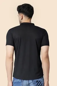 Men's Short Sleeves Spread Collar Shirt (Black)_S-thumb1