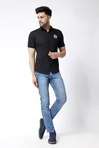 Men's Short Sleeves Spread Shirt (Black)_S-thumb4