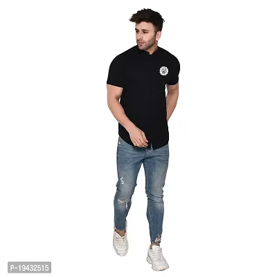 Tfurnish Black Cotton Blend Solid Short Sleeves Casual Shirts For Men-thumb4