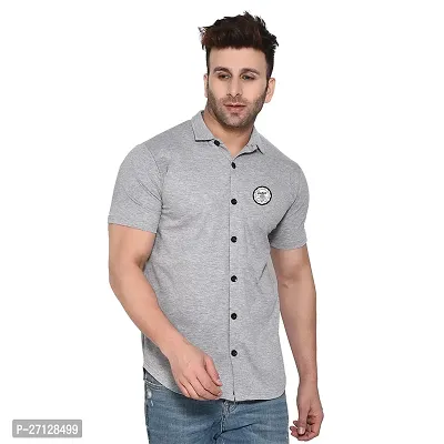 Stylish Cotton Blend Short  Sleeves Shirt For Men-thumb0