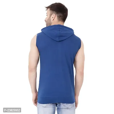 Men's Sleeveless Hooded Tees ( Blue )_S-thumb2