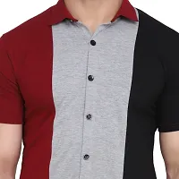 Men Short Sleeves Spread Casual Shirt-thumb2