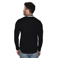 Tfurnish Black Cotton Blend Solid Long Sleeves Casual Shirts For Men-thumb1