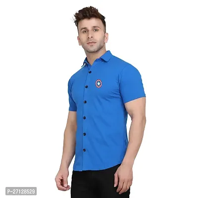 Stylish Cotton Blend Short  Sleeves Shirt For Men-thumb3