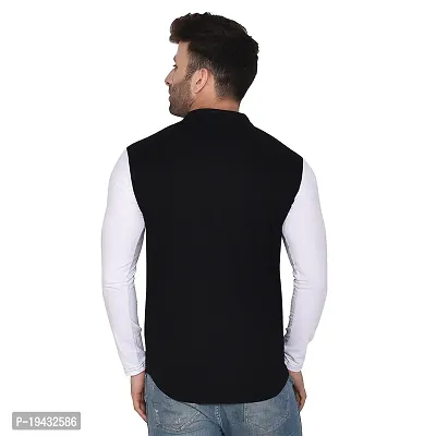 Tfurnish Black Cotton Blend Solid Long Sleeves Casual Shirts For Men-thumb2
