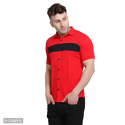 Men's Short Sleeves Spread Shirt (Red)_S-thumb3