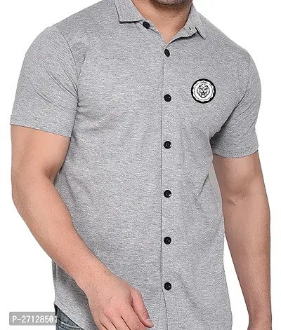 Stylish Cotton Blend Short  Sleeves Shirt For Men-thumb4