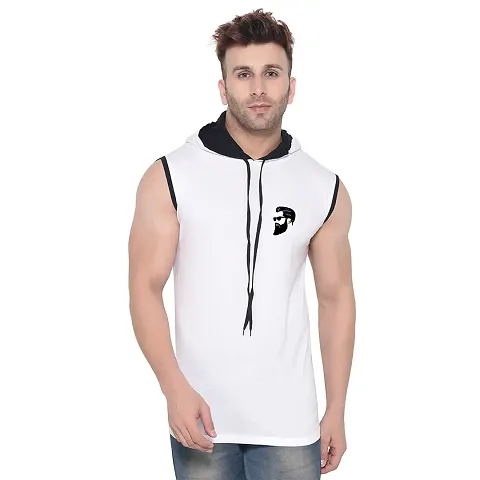 Mens New In Cotton Blend Full Sleeve Hooded T Shirt