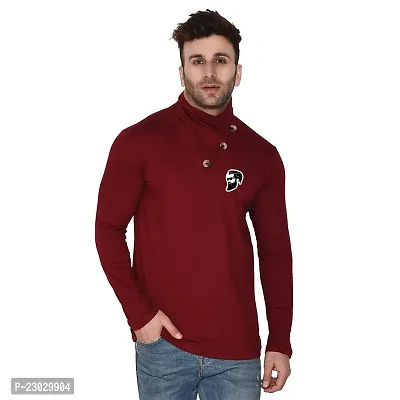 Men's Full Sleeves High Neck Tees ( Maroon )_S-thumb0