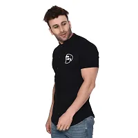 Tfurnish Black Cotton Blend Solid Short Sleeves Casual Shirts For Men-thumb2
