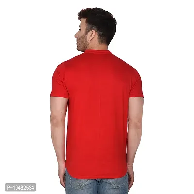 Tfurnish Red Cotton Blend Solid Short Sleeves Casual Shirts For Men-thumb2