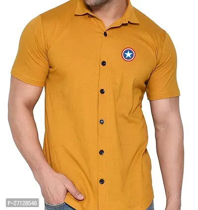 Stylish Cotton Blend Short  Sleeves Shirt For Men-thumb5