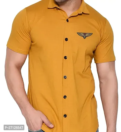 Stylish Cotton Blend Short  Sleeves Shirt For Men-thumb3