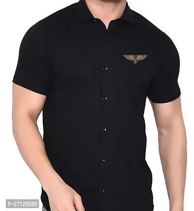 Stylish Cotton Blend Short  Sleeves Shirt For Men-thumb5