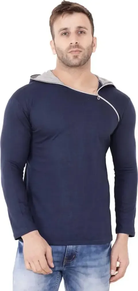 Stylish Blend Solid Tees For Men