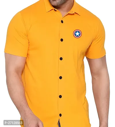 Stylish Cotton Blend Short  Sleeves Shirt For Men-thumb5