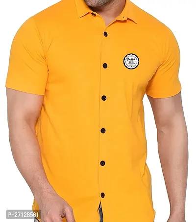 Stylish Cotton Blend Short  Sleeves Shirt For Men-thumb5