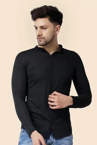 Cotton Long Sleeves Solid Regular Fit Casual Shirts