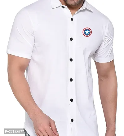 Stylish Cotton Blend Short  Sleeves Shirt For Men-thumb5