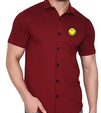 Stylish Cotton Blend Short  Sleeves Shirt For Men-thumb2