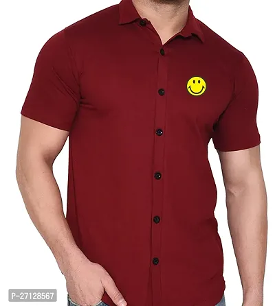 Stylish Cotton Blend Short  Sleeves Shirt For Men-thumb3