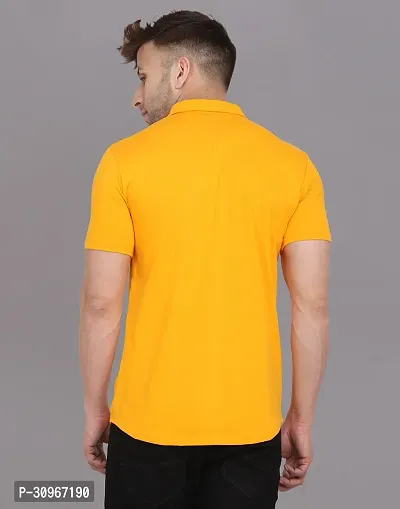 Stylish Yellow Cotton Blend Solid Casual Shirt For Men-thumb2