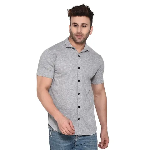 Stylish Blend Short Sleeves Shirt For Men