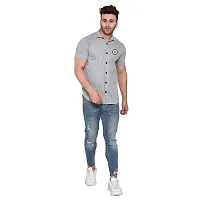 Stylish Cotton Blend Short  Sleeves Shirt For Men-thumb2