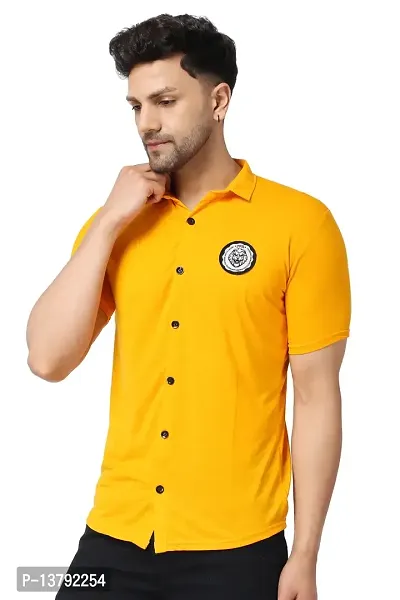 Men's Short Sleeves Spread Shirt (Yellow)_S-thumb5