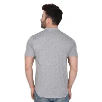 Tfurnish Silver Cotton Blend Solid Short Sleeves Casual Shirts For Men-thumb1