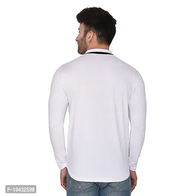 Tfurnish White Cotton Blend Solid Long Sleeves Casual Shirts For Men-thumb2