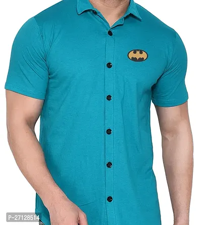 Stylish Cotton Blend Short  Sleeves Shirt For Men-thumb5