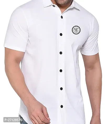 Stylish Cotton Blend Short  Sleeves Shirt For Men-thumb5