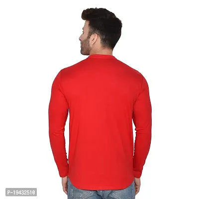 Tfurnish Red Cotton Blend Solid Long Sleeves Casual Shirts For Men-thumb2