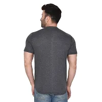 Tfurnish Grey Cotton Blend Solid Short Sleeves Casual Shirts For Men-thumb1