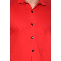 Tfurnish Men's Short Sleeves Spread Collar Shirt (Red)_S-thumb3