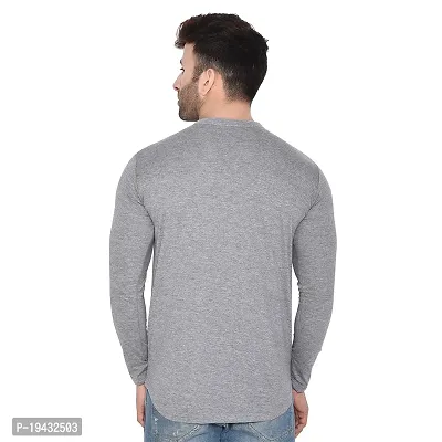 Tfurnish Silver Cotton Blend Solid Long Sleeves Casual Shirts For Men-thumb2