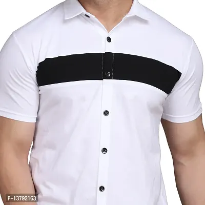 Men's Short Sleeves Spread Shirt (White)_S-thumb3