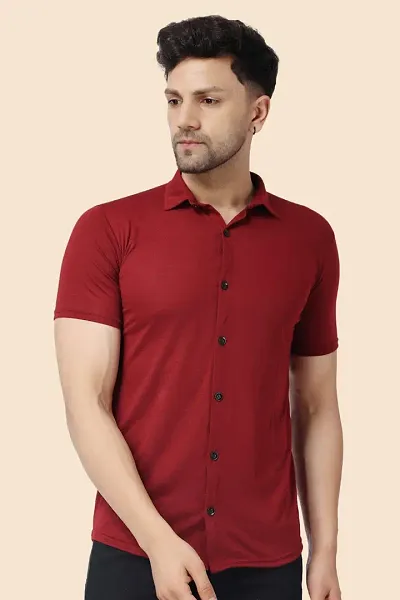 Stylish Blend Short Sleeves Regular Fit Casual Shirt For Men