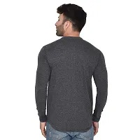 Tfurnish Grey Cotton Blend Solid Long Sleeves Casual Shirts For Men-thumb1
